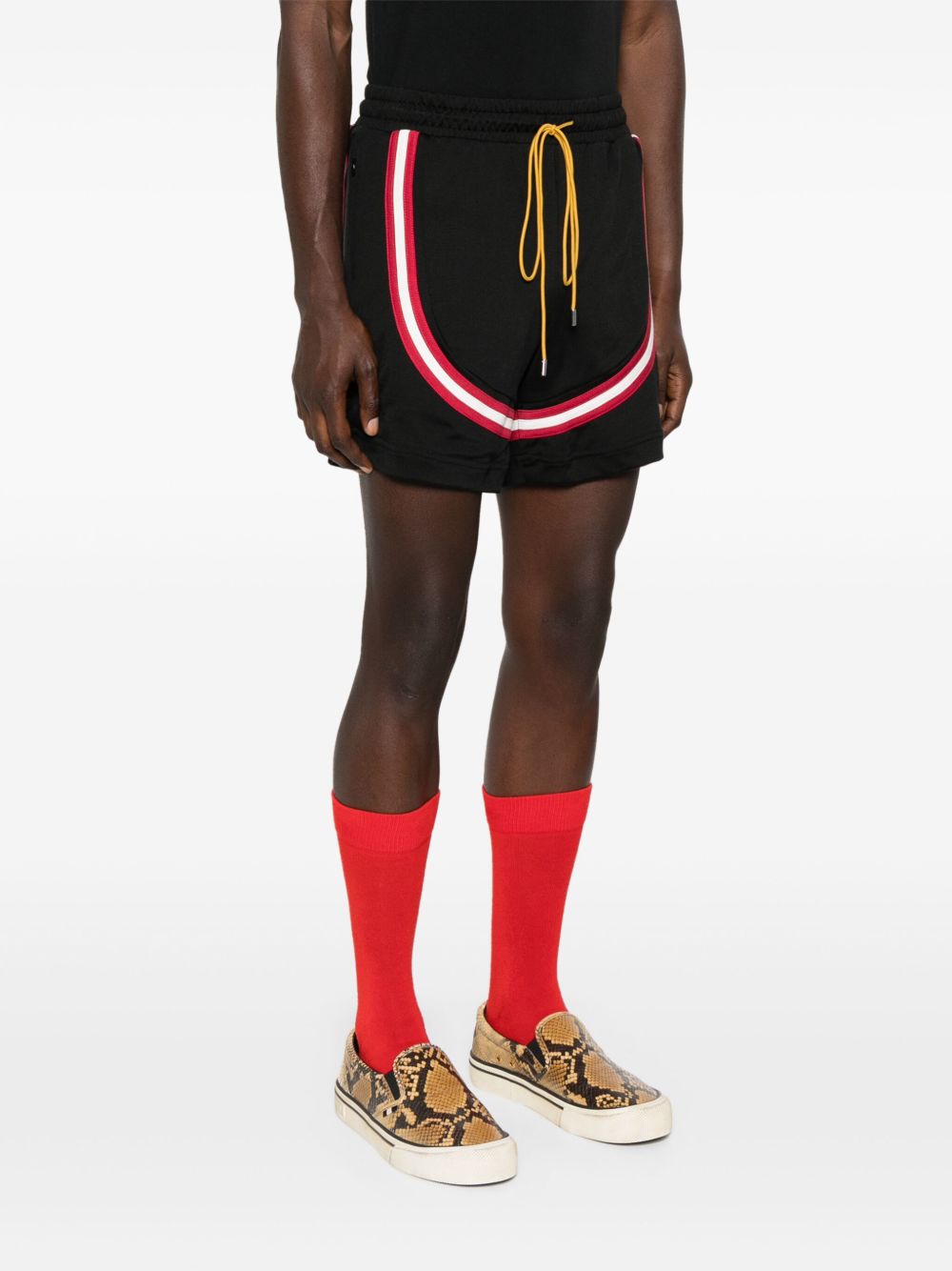 Shorts con coulisse in nero Rhude - uomo 