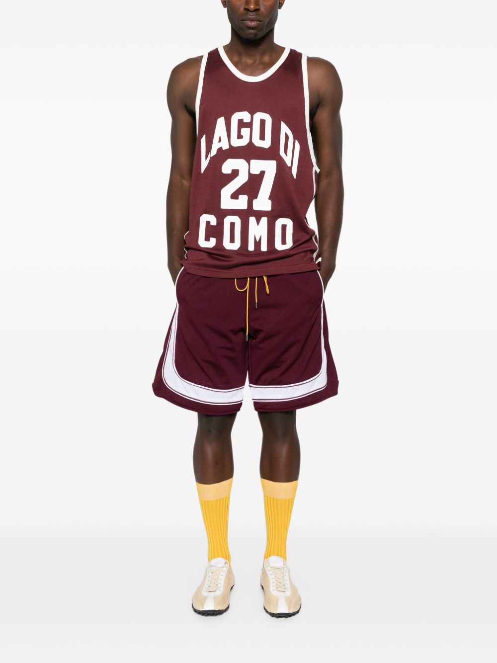 Shorts con coulisee in bordeaux Rhude - uomo 