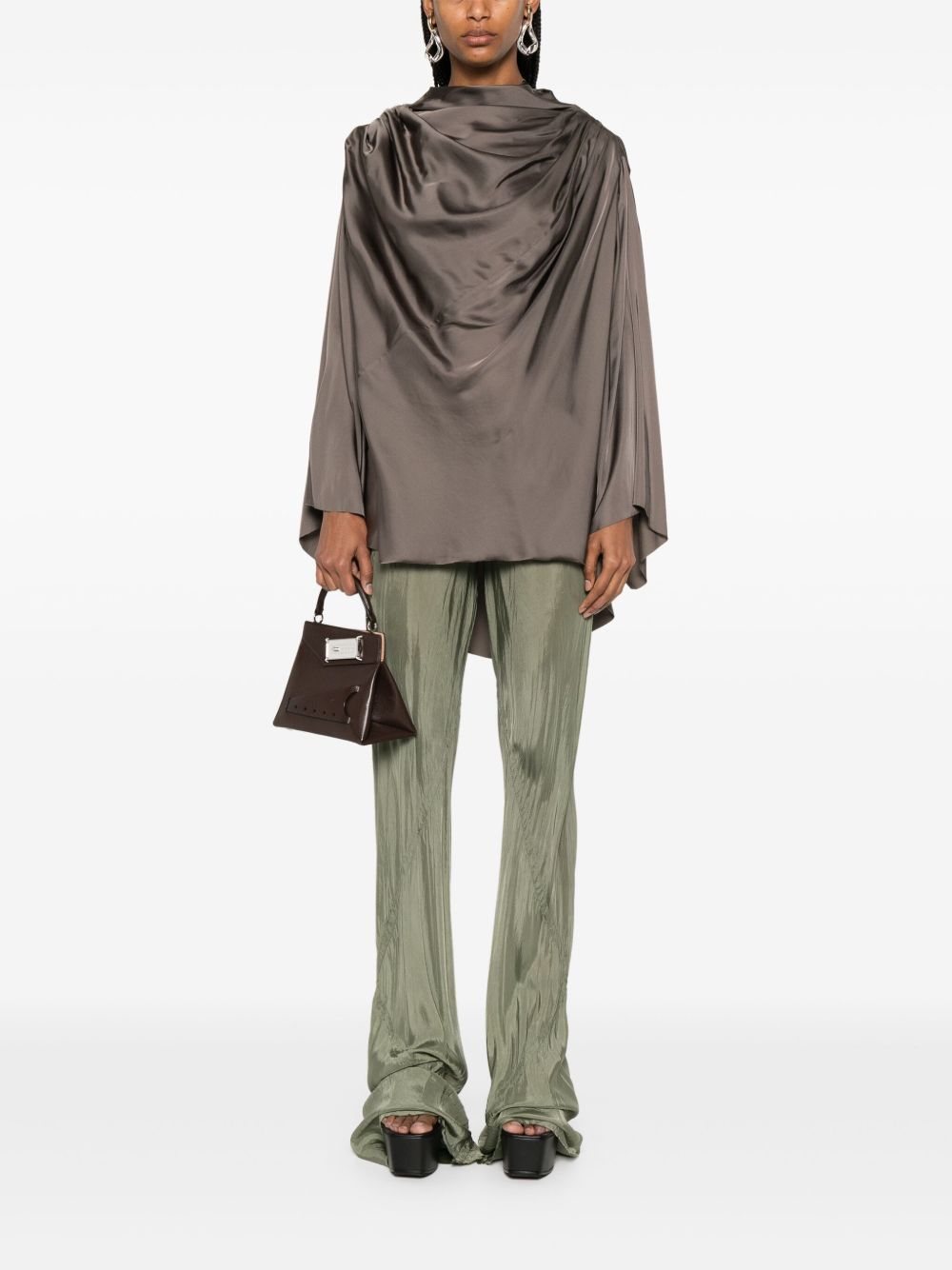 Blusa Claudette in grigio antracite Rick Owens - donna 