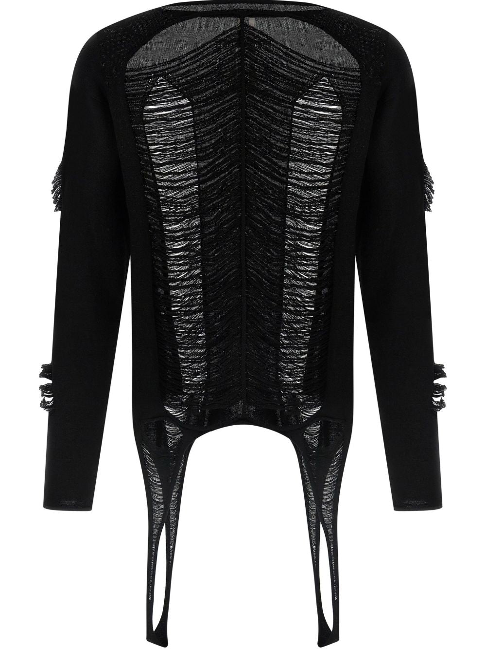 Maglione con effetto vissuto in nero Rick owens - uomo 