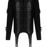 Maglione con effetto vissuto in nero Rick owens - uomo 