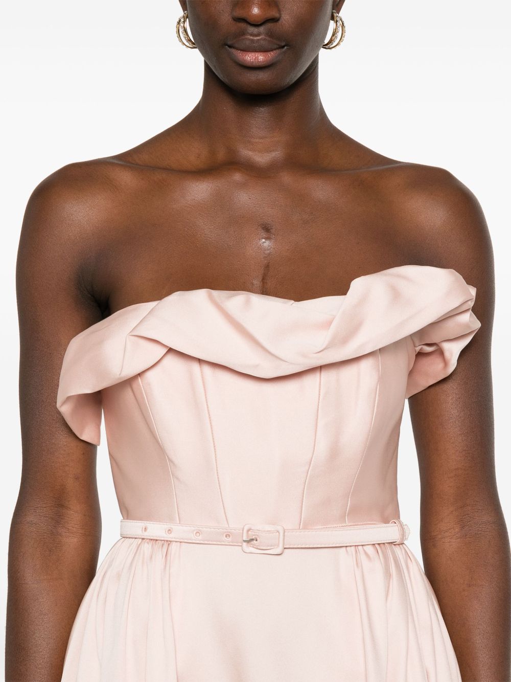 Abito midi con ruches in rosa Roland Mouret - donna 