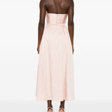 Abito midi con ruches in rosa Roland Mouret - donna 