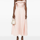 Abito midi con ruches in rosa Roland Mouret - donna 