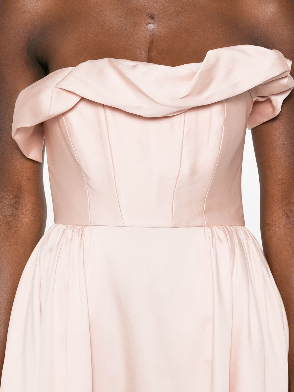 Abito midi con ruches in rosa Roland Mouret - donna 
