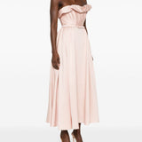 Abito midi con ruches in rosa Roland Mouret - donna 