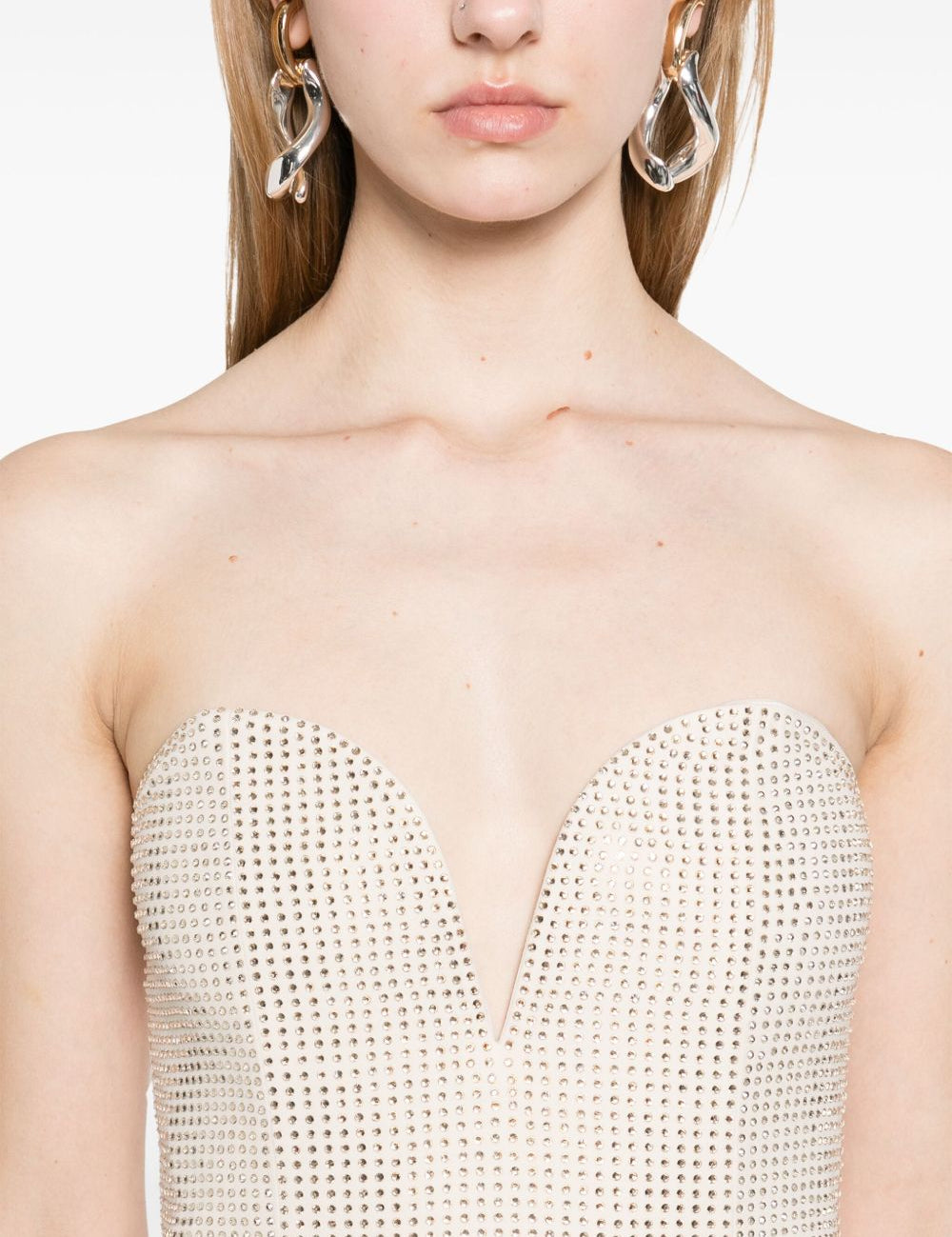 Abito lungo con decorazione color champagne Roland Mouret - donna 