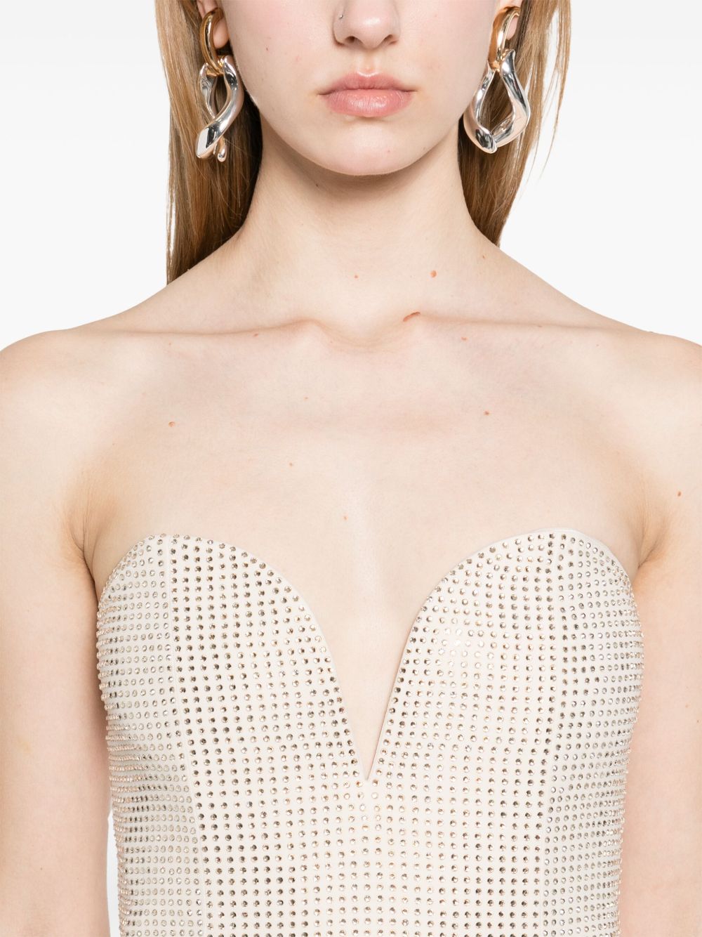 Abito lungo con decorazione color champagne Roland Mouret - donna 
