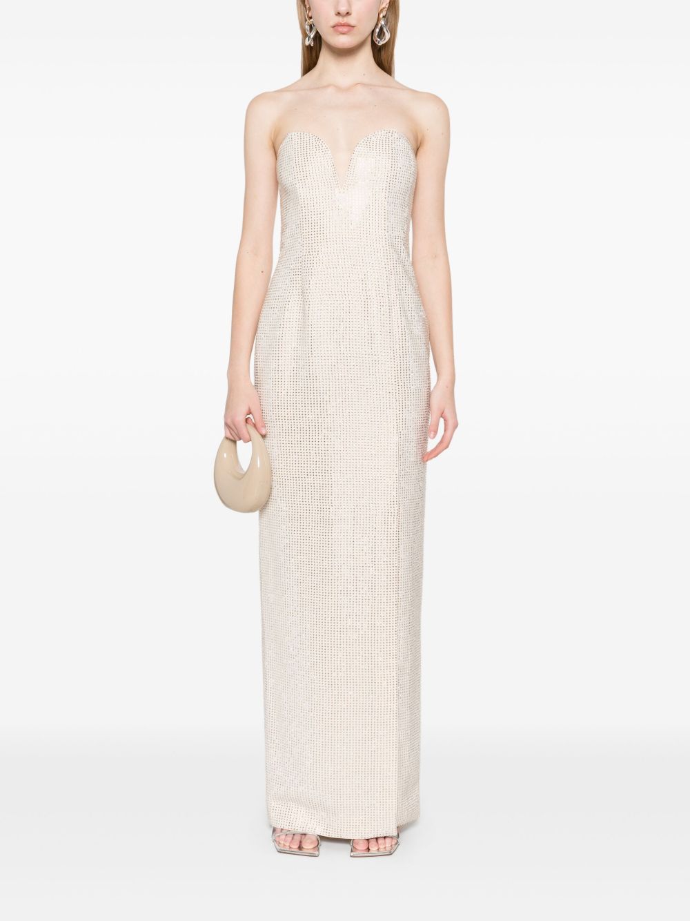 Abito lungo con decorazione color champagne Roland Mouret - donna 