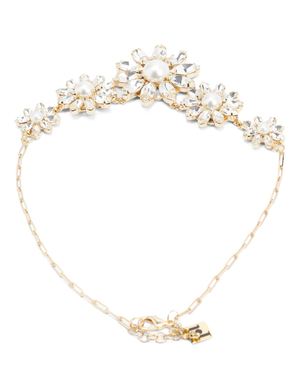 Collana Rosantica con cristalli in oro  - donna 