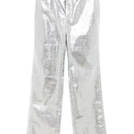 Pantaloni dritti intrecciati in argento Rotate - donna 