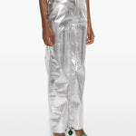 Pantaloni dritti intrecciati in argento Rotate - donna 