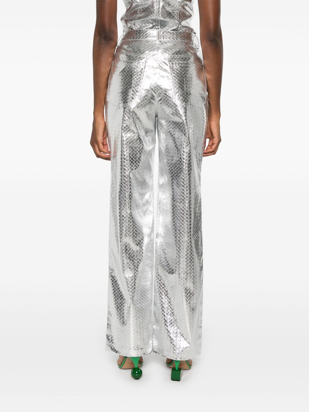 Pantaloni dritti intrecciati in argento Rotate - donna 