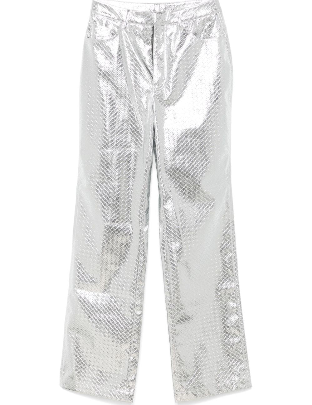 Pantaloni dritti intrecciati in argento Rotate - donna 