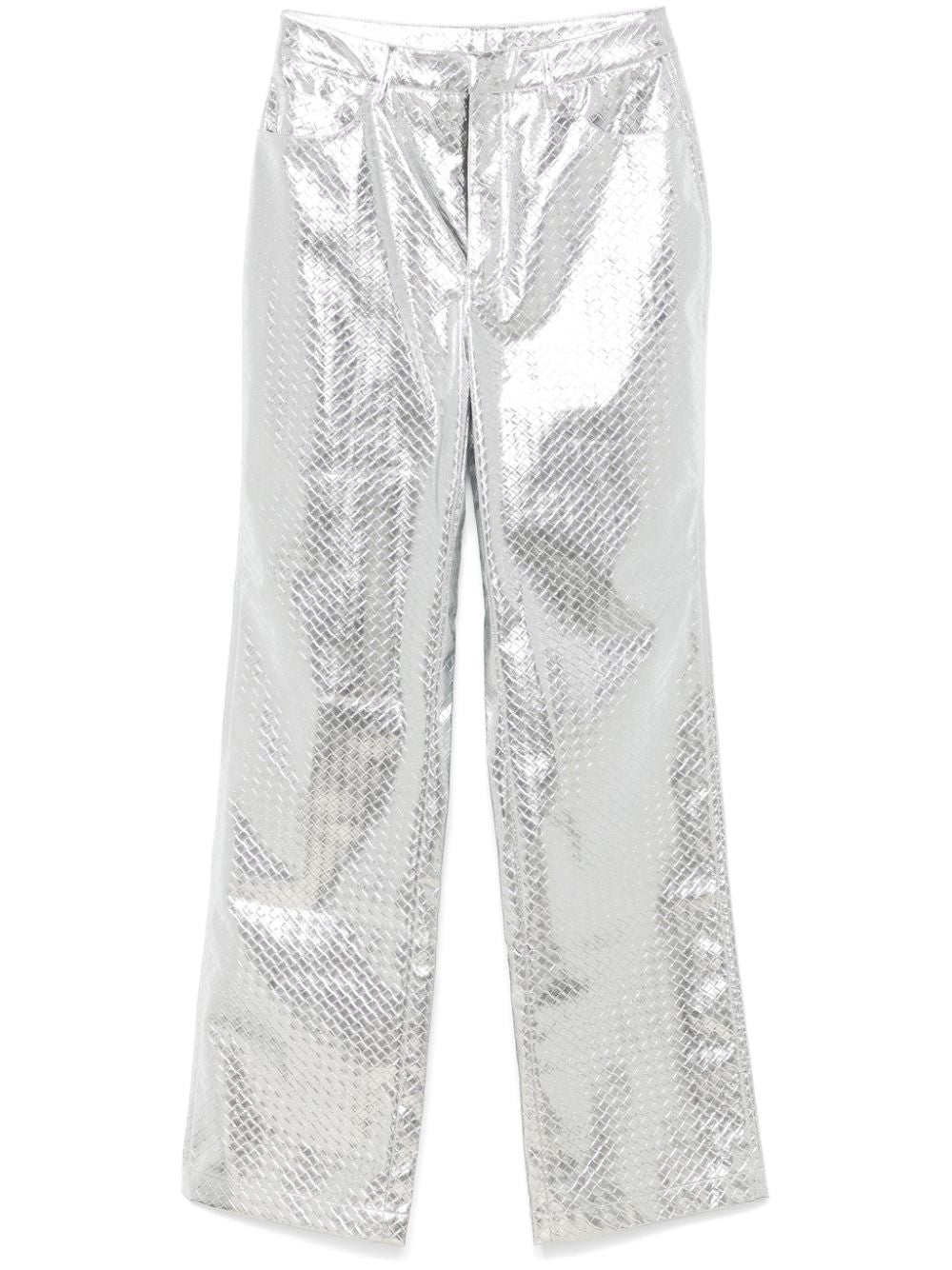 Pantaloni dritti intrecciati in argento Rotate - donna 
