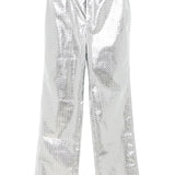 Pantaloni dritti intrecciati in argento Rotate - donna 
