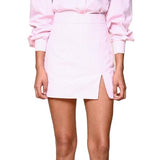 Minigonna a righe in cotone in rosa Rowen Rose - donna 