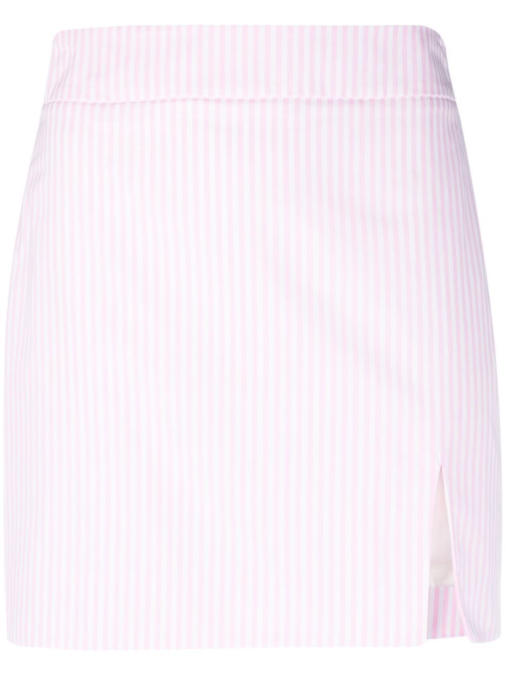 Minigonna a righe in cotone in rosa Rowen Rose - donna 