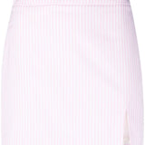 Minigonna a righe in cotone in rosa Rowen Rose - donna 