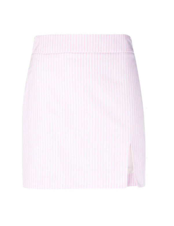 Minigonna a righe in cotone in rosa Rowen Rose - donna 