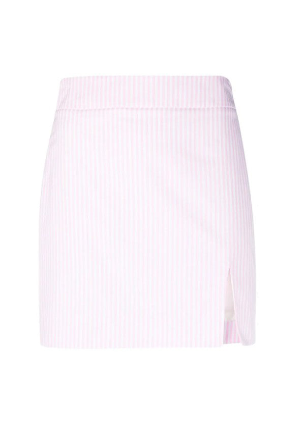 Minigonna a righe in cotone in rosa Rowen Rose - donna 
