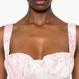Abito lungo con stampa in bianco e rosa Rowen Rose - donna 
