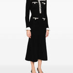 Abito midi con decorazioni in nero Self-portrait - donna 