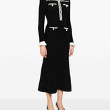 Abito midi con decorazioni in nero Self-portrait - donna 
