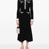 Abito midi con decorazioni in nero Self-portrait - donna 