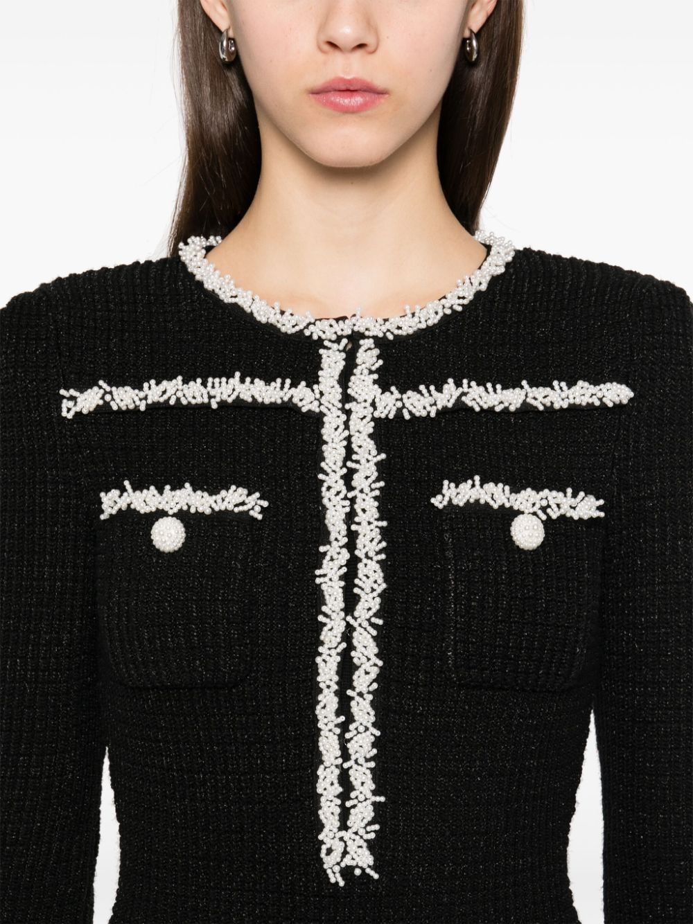 Abito midi con decorazioni in nero Self-portrait - donna 