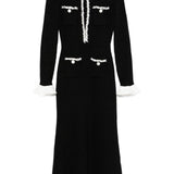 Abito midi con decorazioni in nero Self-portrait - donna 