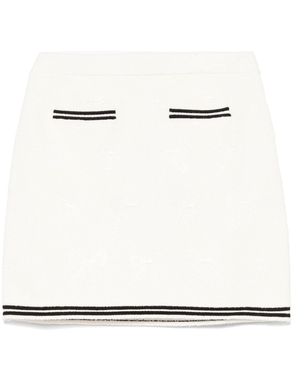 Minigonna con fiocco jacquard in bianco Self-portrait - donna 
