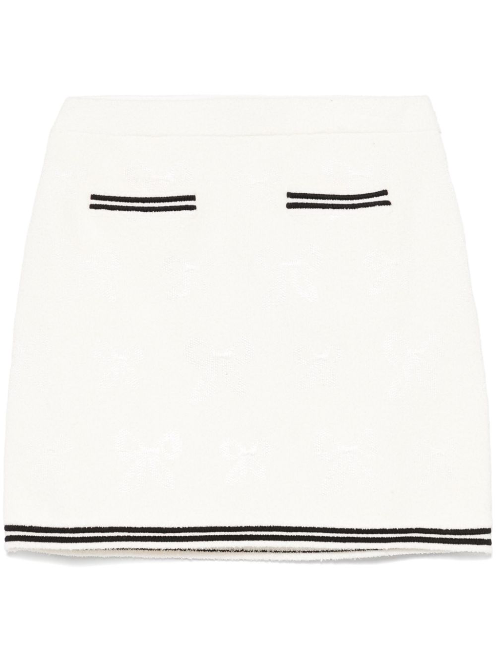 Minigonna con fiocco jacquard in bianco Self-portrait - donna 