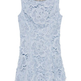 Abito corto con pizzo a fiori in azzurro Self-Portrait - donna 