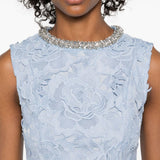 Abito corto con pizzo a fiori in azzurro Self-Portrait - donna 
