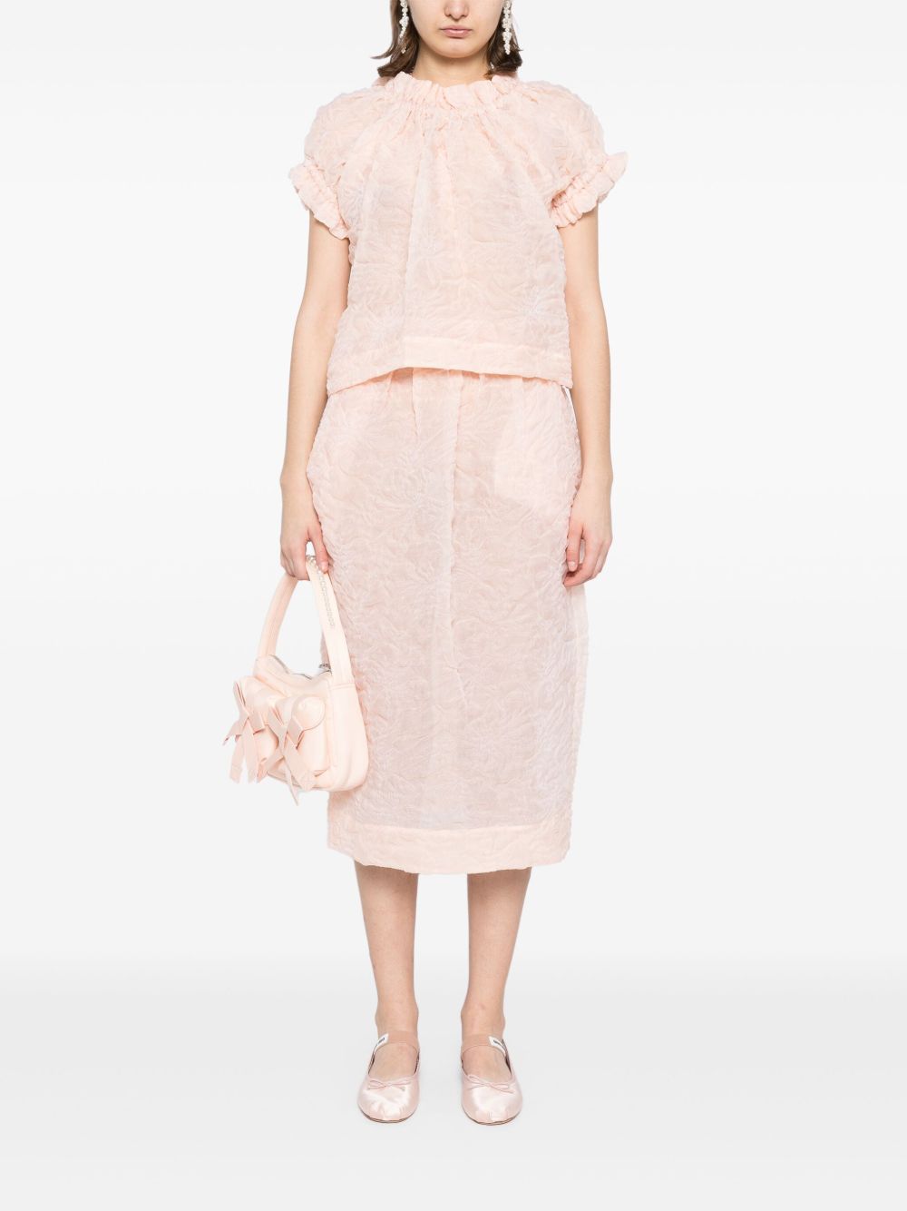 Gonna con ruches in arancio chiaro Simone Rocha - donna 