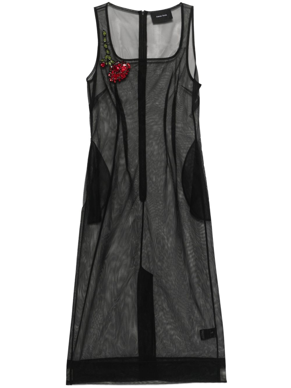Abito trasparente con ricamo in nero Simone Rocha - donna 