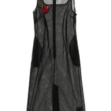 Abito trasparente con ricamo in nero Simone Rocha - donna 