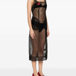 Abito trasparente con ricamo in nero Simone Rocha - donna 