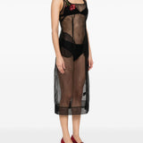Abito trasparente con ricamo in nero Simone Rocha - donna 