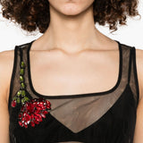 Abito trasparente con ricamo in nero Simone Rocha - donna 