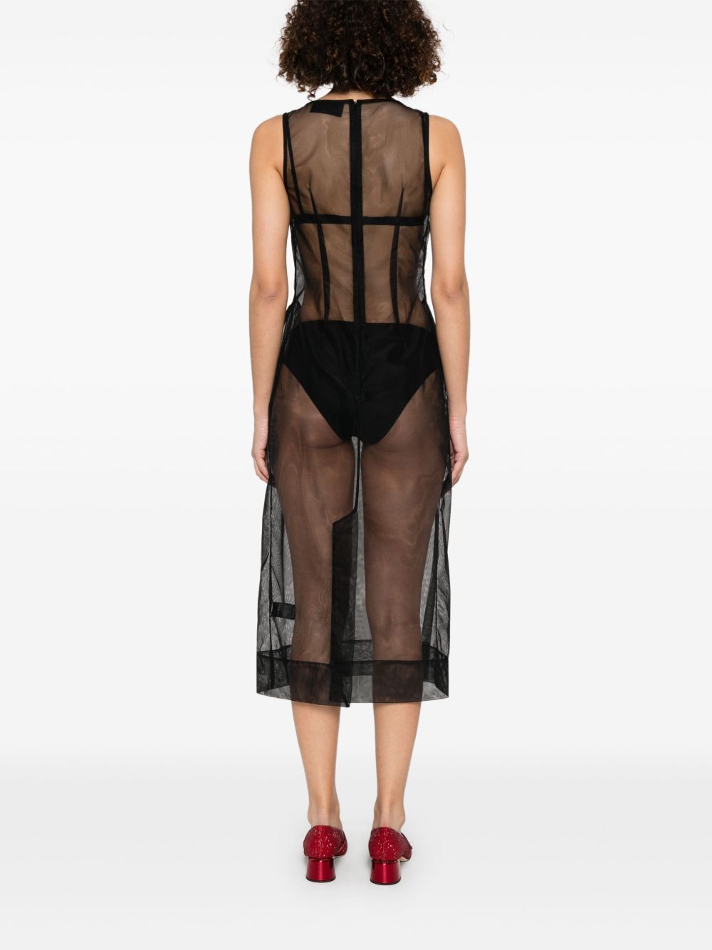 Abito trasparente con ricamo in nero Simone Rocha - donna 