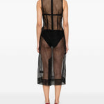 Abito trasparente con ricamo in nero Simone Rocha - donna 