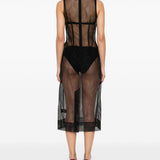 Abito trasparente con ricamo in nero Simone Rocha - donna 