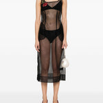 Abito trasparente con ricamo in nero Simone Rocha - donna 