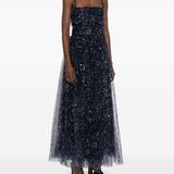 Abito midi Bettina con paillettes in blu Staud - donna 