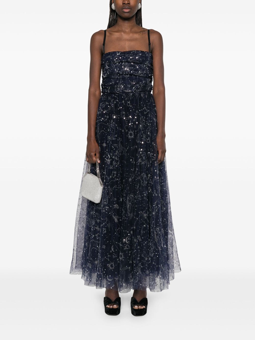 Abito midi Bettina con paillettes in blu Staud - donna 