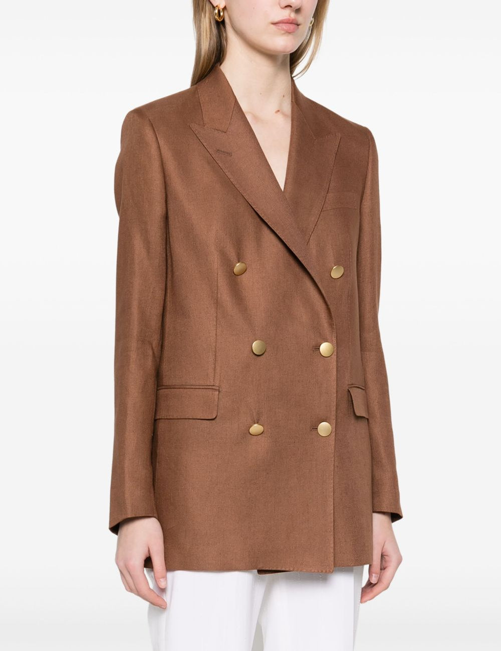 Blazer doppiopetto in marrone caramello Tagliatore - uomo 