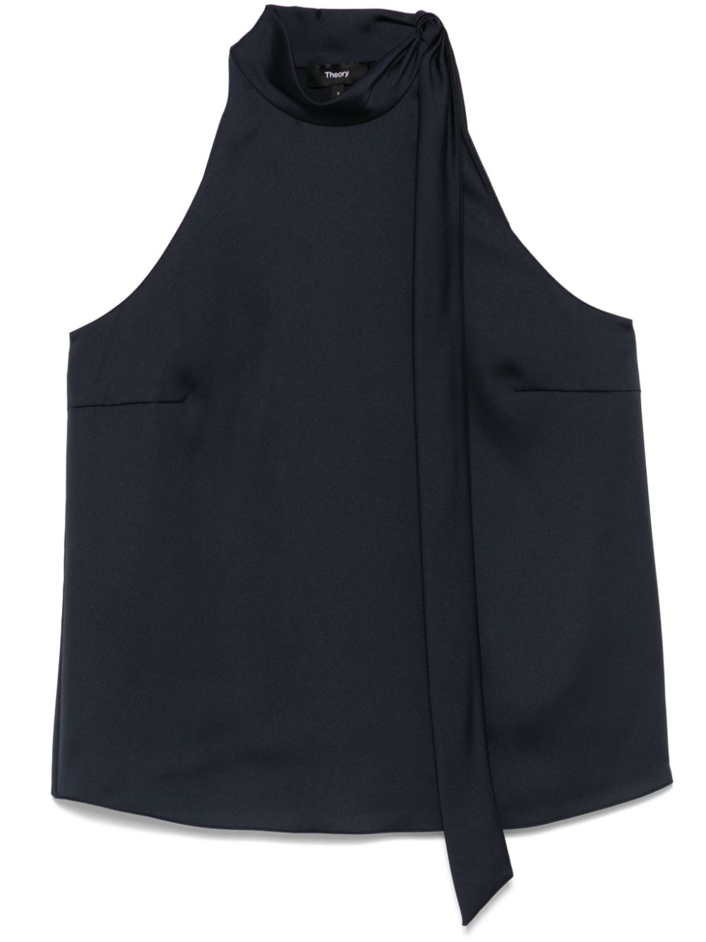Top con scollatura posteriore in raso in blu Theory - donna 