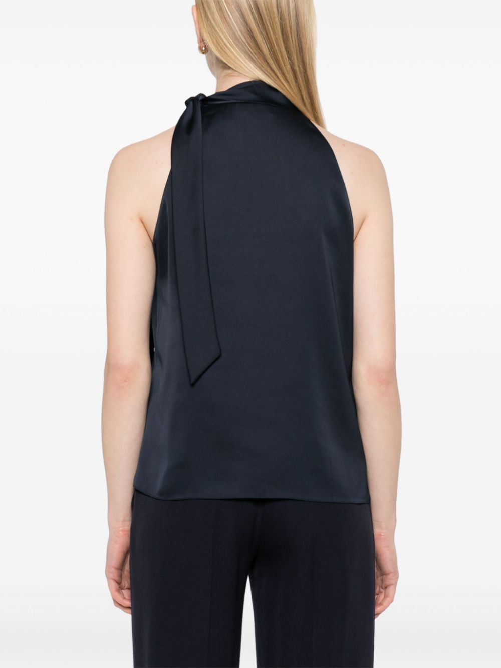 Top con scollatura posteriore in raso in blu Theory - donna 
